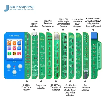 Програмист JCID V1SE с 10 комплекти платки За iPhone 7-14 Plus Екран True Tone/Face ID/Възстановяване на камера/ПФК/Възстановяване на данни на батерията