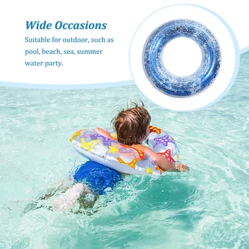 Прозрачен блестящ пръстен за басейн За възрастни и Деца, Надуваеми шнорхел за плуване, Гигантски водни спортни пайети, златни кръгове за гмуркане
