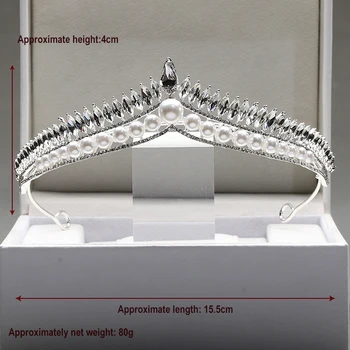Проста имитация на Бисерна корона на булката, изкуствен кристал, Сладък Рожден Ден