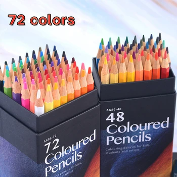 Професионални 36/48/72 цвят, Маслени моливи, Шестостенни дървена дръжка, комплект за рисуване, Скициране, артистичен дизайн с кутия за съхранение