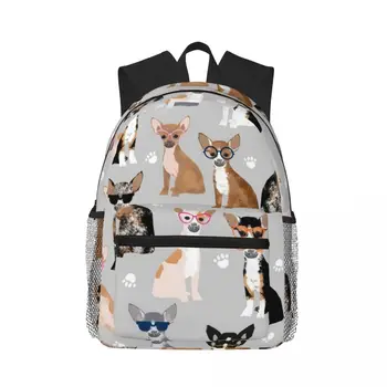 Раница за кучета Чихуахуа-Голям Капацитет, Раници за колеж, Училищна чанта за книги, Водоустойчив Пътна работна чанта