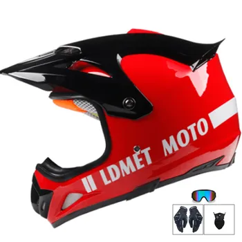 Ретро Casco Moto Унисекс Мотоциклет шлем за цялото лице За Скутер, байкерских на състезателните мотоциклети, каска за езда, със заверка на грах, червен