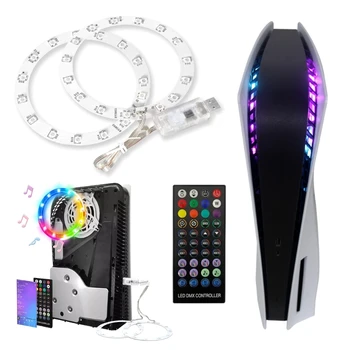 Светодиодна лента за конзола, RGB Led лента 8 цвята 400 ефекти с лампи LED5050 Топчета, с дистанционно управление＆ Захранва от USB