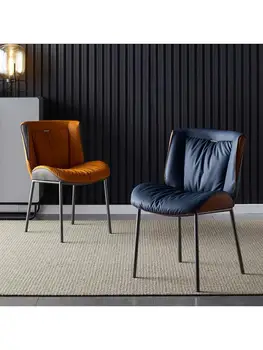Семейно стол за хранене в скандинавски минималистичном стил с най-мека плът, лесно Луксозно Стол за трапезария от висок клас в италиански стил с договорна облегалка
