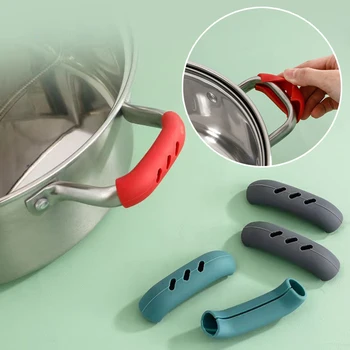 Силиконови Държачи за горещите Дръжки Нескользящие Гумени кухненски ръкавици Скоба За Ушите на Тиган Чугунени Тигани Капак За Улавяне на Топлоустойчиви кухненски ръкавици за фурна