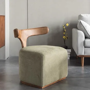 Скандинавски Модерен Дизайнерски Диван Оригиналната Дървена Плат Преносимото Столче За обувки Столче За Грим Балкон Mueblesa Мебели за хола WXHYH