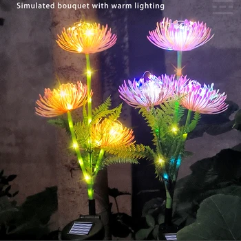 Слънчев външен лампа с светящимся флорални дръжки, декоративни светлини IP65, водоустойчив led лампа за двор, 600 ма, за пътеки в парка, на двора