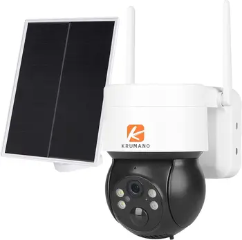 Слънчеви охранителни камери, Безжични Външни 4MP 7800 mah, захранван от батерия, с възможност за завъртане/наклон с цветен нощно виждане, детекция на движение PIR