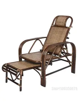 Стол от естествен ратан, спускащите се стол сгъваем обедната почивка, стол за възрастни хора, домашен стол с облегалка, стол за почивка, балкон, стол, ръчна изработка