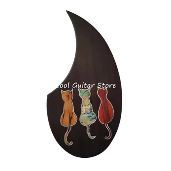 Тампон за акустична китара от масивна дървесина с най-високо качество хастар от палисандрово дърво със стикер, три котки, вече морски охлюви, безплатна доставка
