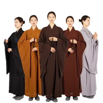 Традиционен китайски халат Бельо Монашески Дълъг Халат за будизма Хайцин, Дрехи за възрастни, за медитация, Дрехи на будистките монаси