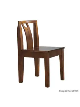 Трапезария стол от масивна дървесина е в скандинавски стил, прост стол от пепел, Цвят орех черен, Защита на околната среда, Прост кът за кабинет