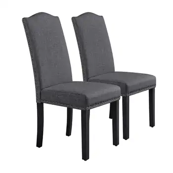 Трапезария стол с висока облегалка Олдън Design, 2 бр., сив