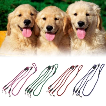 Тройна каишка за кучета, свързващ каишка от найлон с мека дръжка За ходене на 3 кучета отвън совалката