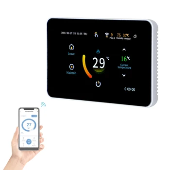 Умен термостат Wi-Fi интернет Програмиране с помощта на гласови приложения, дистанционно управление, съвместими с контролер на температурата Алекса Google Assistant