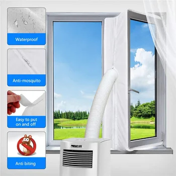 Универсален въздушен замък, мерки и теглилки прозорци, тъканта, плоча, 3, 4, 5 м, Защита от горещ въздух, Комплект за уплътняване на прозорци на изхода на климатика за мобилен климатик