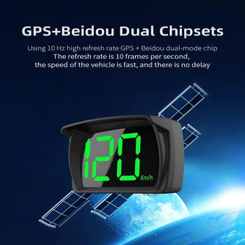 Универсален Интелигентен Цифров Измерител на скоростта на Цифрови GPS за измерване на Скоростта с два Чипа HD LCD дисплей с Щепсела и да Играе за всички автомобили, Автобуси, камиони