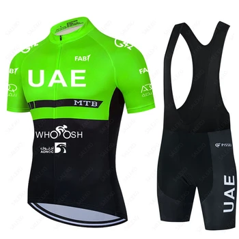 Флуоресцентни Зелено Велосипедни комплекти ОАЕ, Мъжка Лятна Велосипедна дрехи, Дишащи дрехи за планинско колоездене, Костюми Ropa Ciclismo Трико