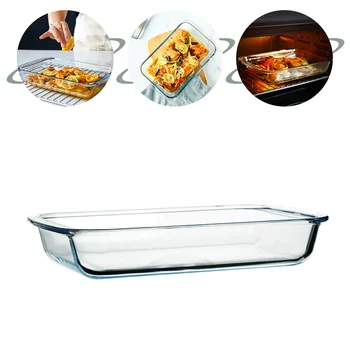 Форма за печене на стъкло кухненски принадлежности чиния за подаване на закуски форма за печене закалена тиган, прибори фурна