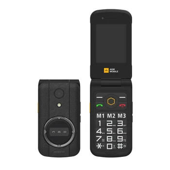 Функция откидного мобилен телефон AGM M8, Бърз разговор SOS, английска клавиатура за по-възрастни хора без камера