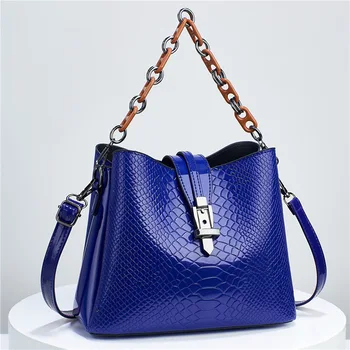 Хит на продажбите, нишевая модерна дамска чанта за пътуване, луксозна и универсална женска чанта-тоут от жизнена кожа