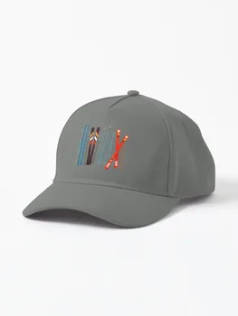 Цветна ски шапка с ретро-илюстрация