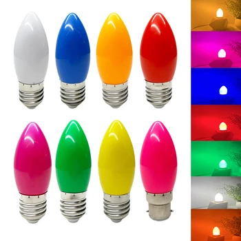 Цветни led Крушка E27 B22 2 W RGB Led лампа C35 Led свещ 9 Цвята SMD 2835 AC 110V 220V Глобусная Лампа Студено/Топло бял Цвят