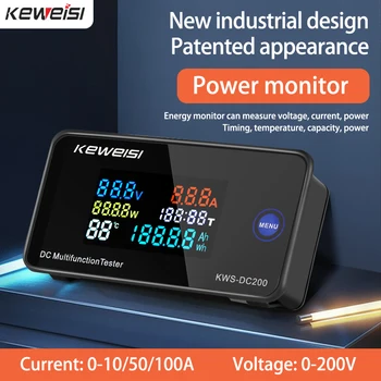 Цифров Волтметър KWS DC 0-200 М мощност енергия на постоянен ток Led Ваттметр променлив ток електромер С функция за нулиране 0-100A
