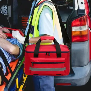 Чанта за комплект за първа помощ, голяма чанта за спешно реагиране с цип за къмпинг и пътешествия