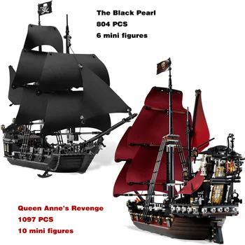 Черен Кораб Бижу е Съвместим С 4184 16006 Пиратски Модели на Кораби, строителни Блокове, Подаръци за Рожден Ден За момчета, детски играчки 4195