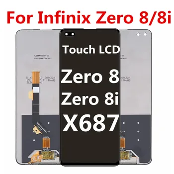 Черно 6,85 см За Infinix Zero 8x687/Zero 8и X687B LCD Сензорен дисплей, Дигитайзер, В Събирането, Подмяна на