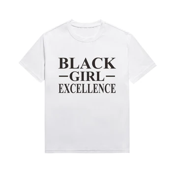 Черно Момиче, Мотото на Съвършенство, Дамски Тениски, Меланиновый Феминизъм, Памучен тениска с къс ръкав, Тениска на поръчка