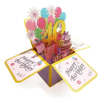 Честит Рожден Ден Поп Картичка Букет Цветя 3D Изскачащи Поздравителни Картички честит Рожден Ден Поп пощенски Картички, Писма, Подаръци